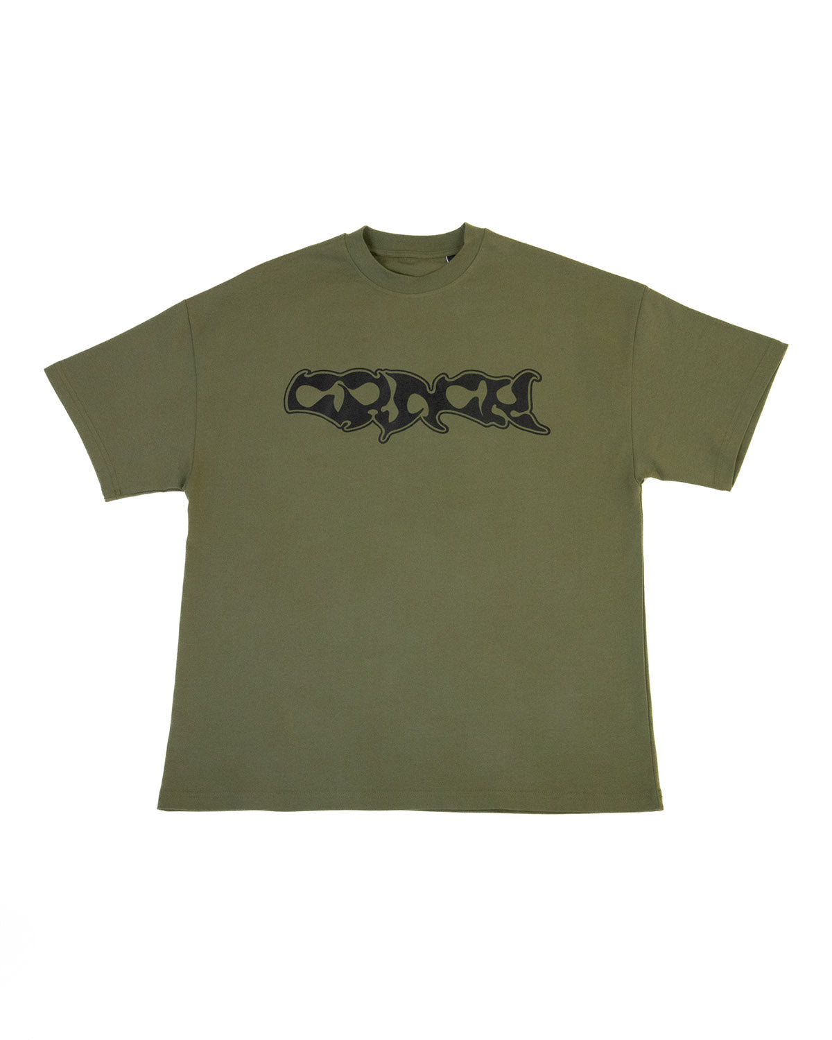 CRACK GRAPHIC LOGO OVERSIZED TEE: KHAKI